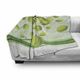 thumbnail image 3 of Tennis Soft Flannel Fleece Throw Blanket, Sport Balls Pattern with Swirls Pattern Abstract Composition in Green, Cozy Plush for Indoor and Outdoor Use, 50" x 60", Pale Green Brown White, by Ambesonne, 3 of 6