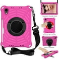 thumbnail image 2 of Dteck with Shoulder Strap Case for iPad mini 6th Generation 8.3-inch, Heavy Duty Rugged Shockproof Case with Adjustable Hand Strap,Rotating Kickstand Rubber Cover,Rose, 2 of 7