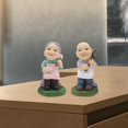 thumbnail image 4 of TISHITA 2 Pieces Elderly Couple Figurines Art Craft Ornament Decorative Miniature Figurine for Cabinet Bedroom Desk Office Home Decor C, 4 of 7
