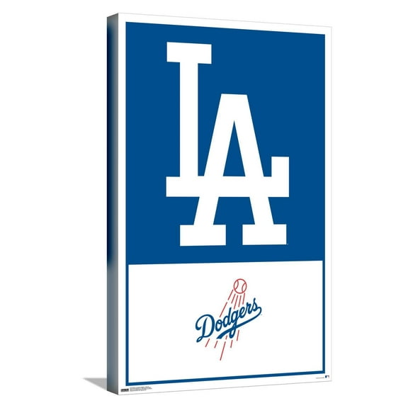 MLB Los Angeles Dodgers - Logo 22 Canvas Wall Poster, 14.725" x 22.375"