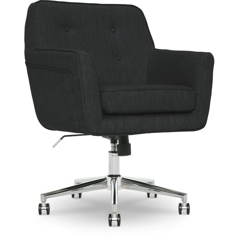 Serta Ashland Office Desk Chair, Button Tufted Mid-Back, Memory
