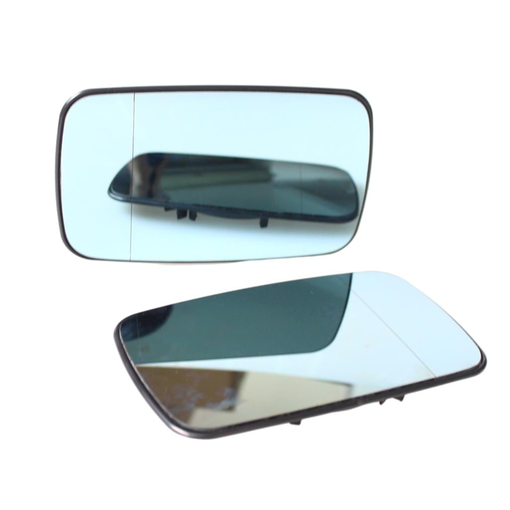 prasku 2 Pieces Driver and Passenger Side Wing Mirror Glass with Heated Backing for BMW E46 Easy Install Professional 