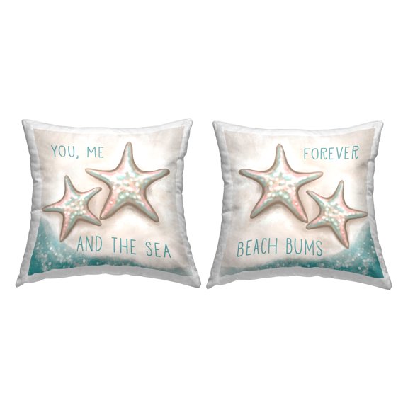 Stupell Industries Romantic Beach Lover Phrases Printed Throw Pillow Design by Elizabeth Tyndall (Set of 2)
