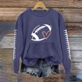 thumbnail image 2 of Sorvello Women's Football Graphic Sweatshirt Game Day Pullover Soft Breathable Cozy Long Raglan Sleeve Streetwear Fall Casual Athletic Top for Women Navy M, 2 of 7