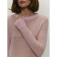 thumbnail image 5 of Women'S Basic Crewneck Sweater Long Sleeve Round Neck Pullover Pink S, 5 of 8