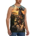 thumbnail image 2 of Xecao Flower Field Poodle Print Men's Tank Top: Sleek Sleeveless Tee for Casual Sports and Beach Occasions-Large, 2 of 7
