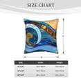 thumbnail image 4 of Fotbe Stained Glass Ocean Wave Pattern Velvet Decorative Throw Pillow Covers with Elegant Piping, Soft Plush Cushion Cover for Sofa, Bed, Car, Office-18"x18", 4 of 8