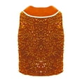 thumbnail image 2 of YiZYiF Boys Girls Sequin Vest Jacket Kids Sparkly Button Velvet Waistcoat with Tuxedo Bowtie Jazz Orange 16, 2 of 3