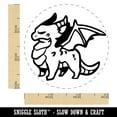 thumbnail image 2 of Grumpy Little Winged Dragon Self-Inking Rubber Stamp Ink Stamper - Orange Ink - Small 3/4 Inch, 2 of 7