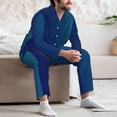 thumbnail image 7 of KLL teal blue Sleepwear Mens Flannel Pajamas,Long Cotton Pj Set-Large, 7 of 7