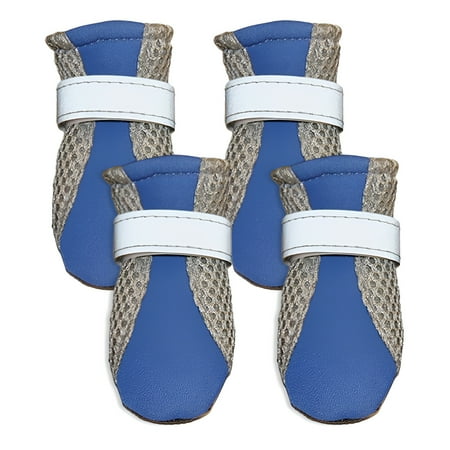 TELOLY 4Pcs Dog Shoes Lightweight Design Dog Boots Long-Lasting Comfort Shoes for Dogs Blue L