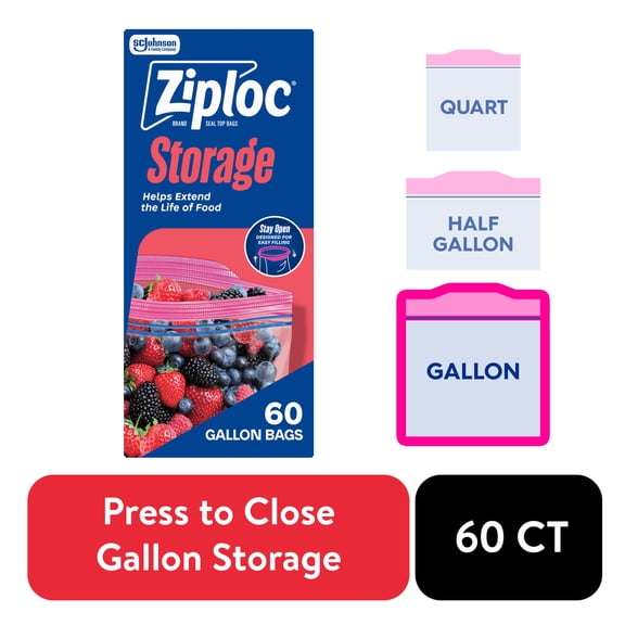 Ziploc Grip N Seal Storage Gallon Bags (Choose Your Count)