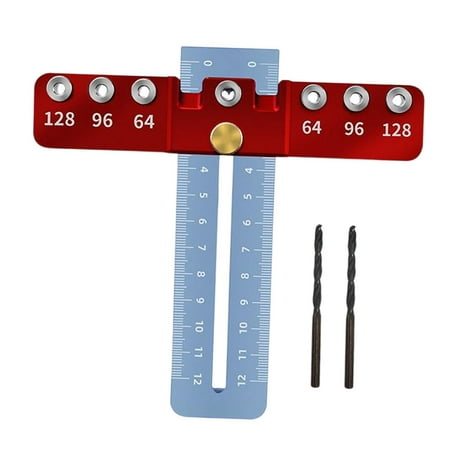 

Door Drill Hole Punch Jig Drill Guide Ruler Measure Tool Cabinet Hardware Jig Punch Adjustable for Drawer Doors Set 1