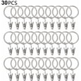 thumbnail image 1 of 30 piezas de anillos de cortina con clips, clips de cortina resistentes, ganchos en soporte de barra de tensión, ojales de metal de diámetro interior, cortinas decorativas, colgadores de, 1 of 5