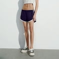 thumbnail image 4 of Womens Gym Shorts Dolphin Hem Casual Athletic Summer Running Booty Outfits Dance Elastic Purple 2XL, 4 of 9