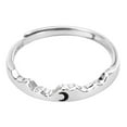 WANGJIAOID Small Design Simple SunMoon And Star Lovers Ring With