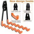 thumbnail image 5 of Garage Hooks,24Pack Heavy Duty Garage Hanger Organizer Anti-Slip Double Wall Garage Storage Hooks for Ladder, Power Tool,Bike,Ropes (23 Hooks & 1 hoder Strap)-Orange, 5 of 9