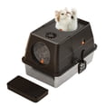 thumbnail image 1 of Cat Litter Box Enclosure With Lid For All Cats, High Sided Stainless Steel Litter Tray, Anti-Leaking, Covered Litter Box Cat Toilet With Sand Filter Pedal, 1 of 8