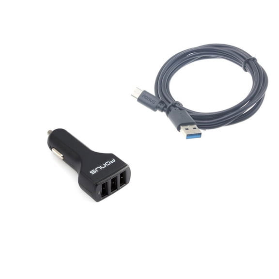 36W Car Charger for Motorola Edge / Edge Plus (2022) Phones - 3-Port USB 4.8A Type-C Cable 6ft Power for Motorola Edge / Edge  (2022) Models
