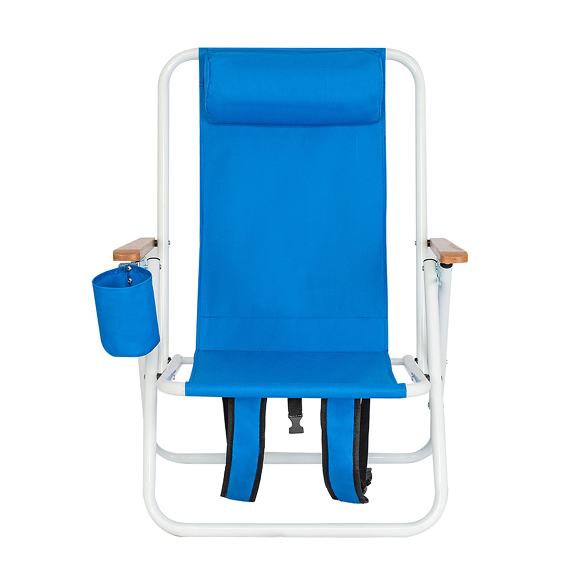 Kadyn Portable High Strength Beach Chair with Adjustable Headrest, Portable Folding Chair, Reclining Chair Blue