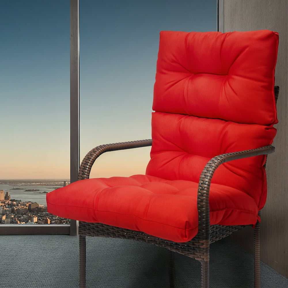 Classic Stripe Outdoor/Indoor High Back Chair Cushion Square High