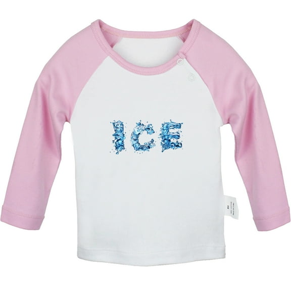 Nature Pattern Ice T shirt For Baby, Newborn Babies T-shirts, Infant Tops, 0-24M Kids Graphic Tees Clothing (Long Pink Raglan T-shirt, 0-6 Months)