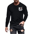 thumbnail image 2 of Mens Graphic Tees T Shirts Big and Tall S-6X Plus Size Long Sleeve Crew Neck T-Shirts Casual Slim Funny Printed Basic Comfort Pullover Tops, 2 of 4
