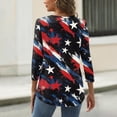 thumbnail image 5 of KDDYLITQ U.s. 250th Anniversary Shirts Womens Usa Star Stripes 3/4 Sleeve Tees Flag Crew Neck Independence Blousees 4th Of July Office Clothes Black M, 5 of 5
