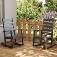 thumbnail image 3 of FODINGHILL Outdoor Rocking Chair Set of 2,HDPE All Weather Patio Rocker for Porch,Garden,Balcony,Grey, 3 of 10
