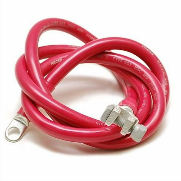 Sea Ray 1612332 Pacer Marine 2 AWG 4 Foot 4 Inch Red Boat Battery Cable w/ Terminal End