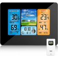 thumbnail image 1 of Wireless Weather Station, Temperature and Pressure Gauge, Digital Indoor and Outdoor Temperature and Pressure Gauge, with Outdoor Pressure Alarm (Black), 1 of 5