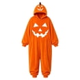 thumbnail image 4 of BOOMNY Halloween Toddler Girls Flannel Romper Hallowmas Pumpkin Face Graphic Long Sleeve Jumpsuits for Kids Soft Warm One Piece Fuzzy Rompers, 4 of 4