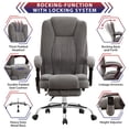 thumbnail image 4 of JONPONY Big and Tall Office Chair 500LBS Executive Office Chair Massage and Footrest Ergonomic Computer Desk Chair Reclining High Back Leather Office Chair Lumbar Back Support Swivel Rolling,Grey, 4 of 16