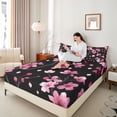 thumbnail image 4 of Homewish Cherry Blossom Twin Sheet Sets 3pcs for Female Men Adults,Japanese Style Twin Fitted Sheet Microfiber,Chic Floral Sakura Breathable Flat Sheet,Super Cozy Room Decor, 4 of 7