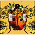 thumbnail image 1 of Metal Light Switch Plate Cover Unique Floral Lady Bug Mustard Yellow BUT014, 1 of 13