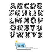 Alphabet Letters Uppercase Zebra Print Animals SLAP-STICKZ(TM) Premium Stickers
