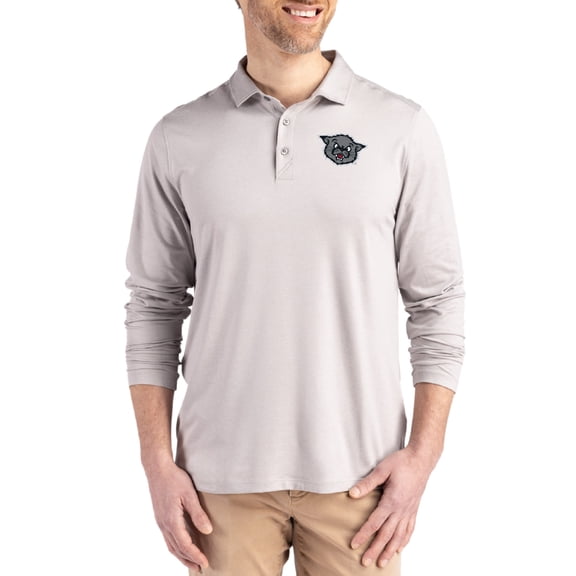 Men's Cutter & Buck Gray Cincinnati Bearcats Vault Coastline Epic Comfort Long-Sleeve Polo