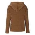 thumbnail image 7 of UAMVSH Tunic Hoodie for Women Casual Knitted Long Sleeve Hooded Sweatshirts Loose Crew Neck Pullover Tops Ladies Fashion(3X-Large,Brown), 7 of 7
