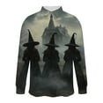 thumbnail image 5 of Men's Halloween Casual Long Sleeve Shirts Half Button Casual Pullover Trendy Fall Tops, 5 of 6