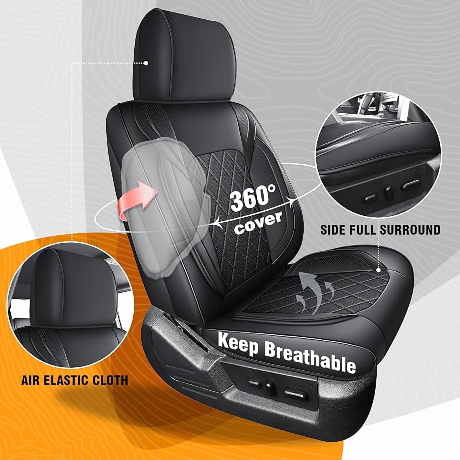 Seat Covers for 2009-2025 Ford F150 SuperCrew & 2017-2025 F250/F350/F450 Super Duty Crew Cab Pickup XL XLT Lariat King Ranch | Custom-Fit Front Seat Covers(Beige)