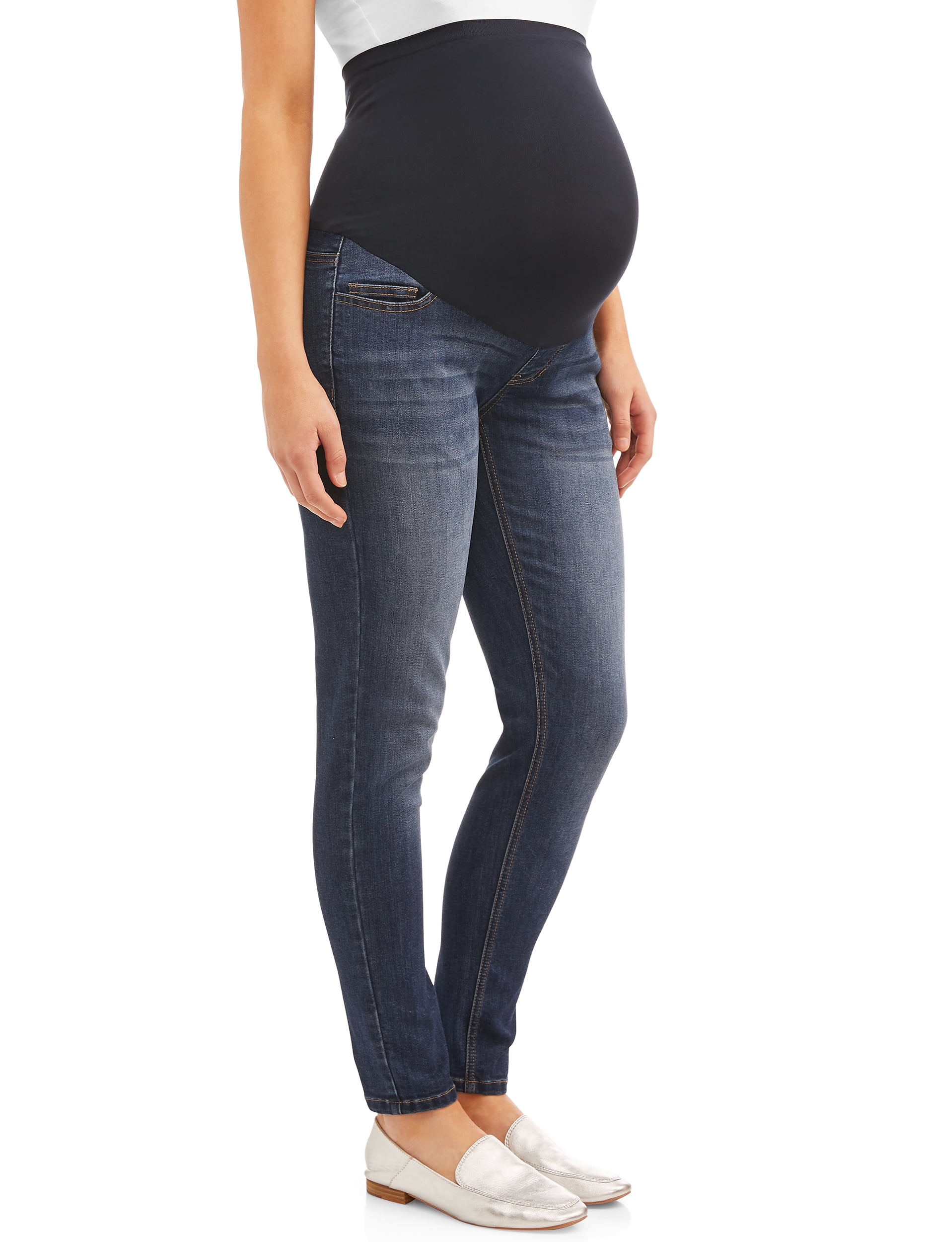 Time and Tru - Maternity Time and Tru Skinny Jeans with Full Panel ...