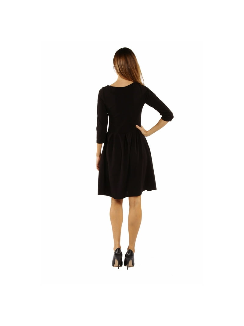 white christmas dresses Classic Little Black Dress with Satin Detail main image 1