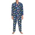 thumbnail image 3 of Gaeub Colorful Cartoon Shark Mens Pajamas Set Mens Sleepwear with Long Sleeve Top & Bottoms PJs-XX-Large, 3 of 7