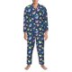 thumbnail image 3 of Balery Colorful Cartoon Shark Pijama para Hombre de Dos Piezas con Manga Larga, Conjunto de Dormir y Descanso Suave con Bolsillos-XX-Large, 3 of 7