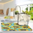 thumbnail image 5 of Dish Drying Mat Kitchen Pad Large Counter Absorbent Dish Mats Drainer Sunglasses Smiley Sunflowers, 5 of 8