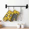 thumbnail image 6 of Cauagu Cartoon Bear Yellow Print Oven Mitts 2 Piece Set,BBQ Gloves Grilling Gloves Kitchen Silicone Oven Gloves Heat Resistant Oven Mitts for Barbecue Cooking & Baking, 6 of 6