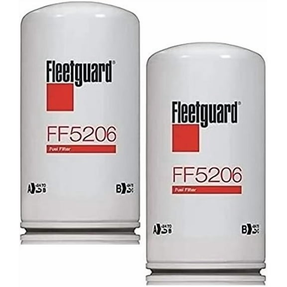 Genuine Fleetguard - Cummins Filtration FF5206 Fleetguard Fuel, Spin-On Pack of 2, Replaces Baldwin BF581, Donaldson P556916, Luber Finer LFP816F, Wix 33120