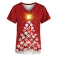 thumbnail image 5 of Xfvqtps Christmas Scrub Tops for Women Soft V-Neck Scrubs Comfortable Lightweight Nursing Uniforms Casual Printed Short Sleeve Nurse Top Working Uniforms with Pockets Red, 5 of 5