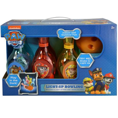 paw patrol light up bowling set in box
