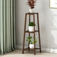 thumbnail image 6 of SSyao Vintage Bamboo Tall Plant Stand Flower Pots Holder Home Corner Decor Table Rack,3 Tier (Medium), 6 of 14